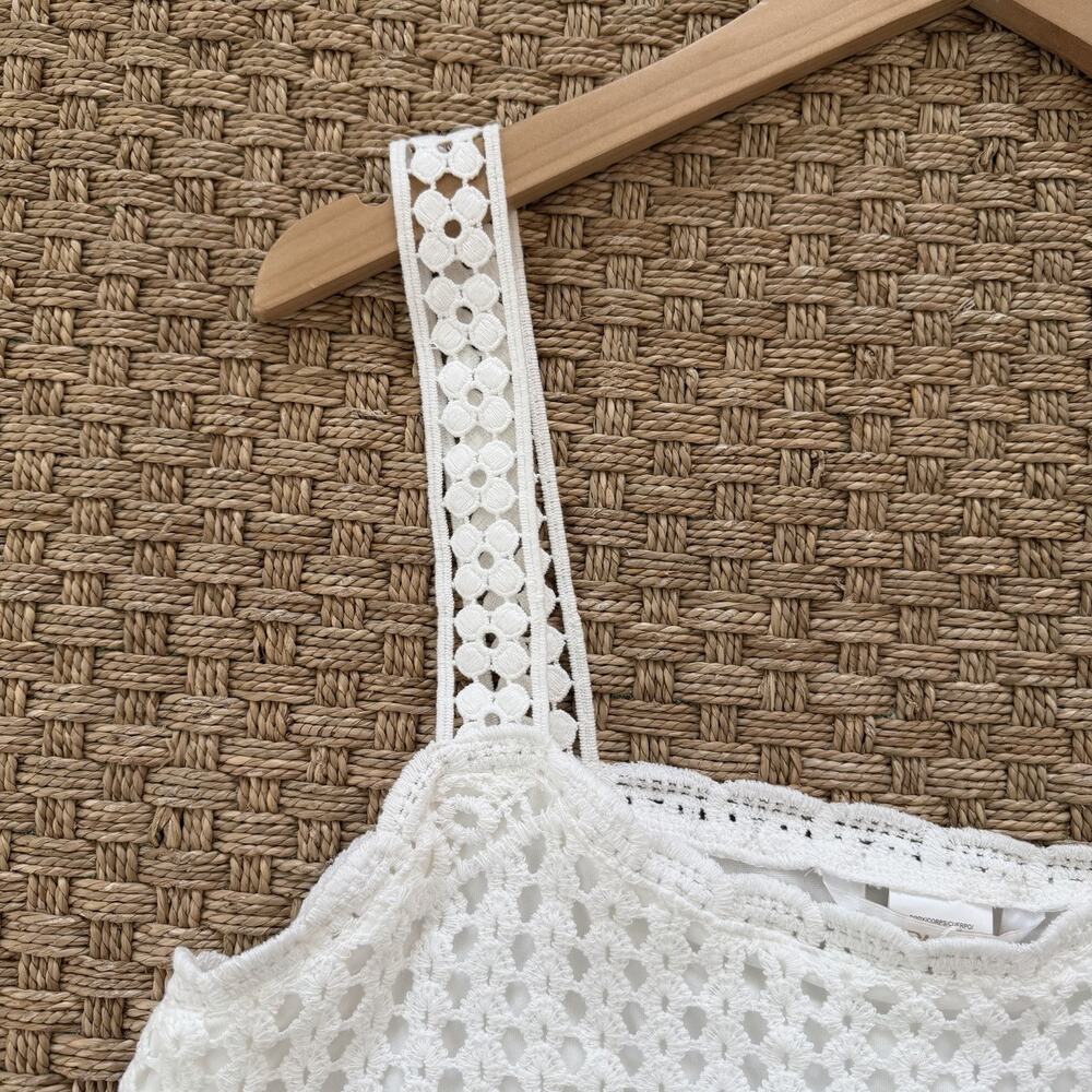 NWT La Blanca Resort Wear Waverly Covers Over The Shoulder Tank Top Ivory Size L - Picture 3 of 10